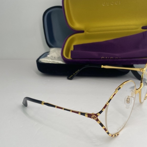 💯- New Authentic Gucci Demo Round Ladies Eyeglasses GG0596OA 003 58 - Picture 5 of 14